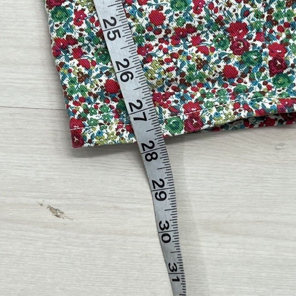 J.CREW Toothpick Jeans Women 28 Floral Denim Ankle Multicolor Skinny - Picture 11 of 11